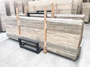 ইতালি রৌপ্য Travertine পালিশ মার্বেল স্ল্যাব